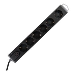Home razvodnik 6 mesta 3m 1.5mm2 + prekidač i zaštita ( NVT6K-3/BK )