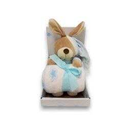 Bbo set igračka + ćebence sleepy bear (20tb0167) - blue ( 20TB0167-2BLUE )