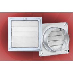 Gravitaciona ventilaciona rešetka 150x150/ fi 110mm bela plastificirana-hv lim ( 8672 )