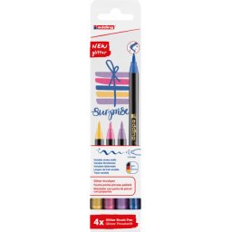 Edding brush flomasteri E-1340, 1-6 mm glitter set 1/4 sortirano ( 08L1340GQ4 )