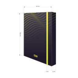 Optimum fascikla OPT exabox 3cm max crna/žuti lastiš ( H058 )