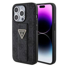 Gues maska za iPhone 15 pro max gripstand 4G triangle strass black ( GUHCP15XPGS4TDK )
