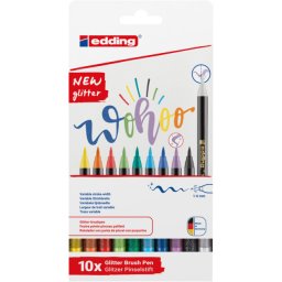 Edding brush flomasteri E-1340, 1-6 mm glitter set 1/10 sortirano ( 08L1340GQ10 )