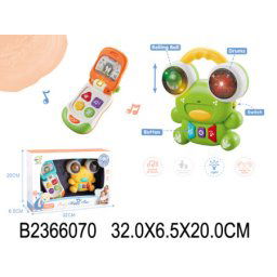 Bebi set za igru - Žaba i telefon sa svetlima i zvukom ( 707003k )