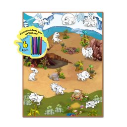 Rollmatz Podloga za igranje Dinosaurus + 6 flomastera 90 x 120cm ( SW10156 )