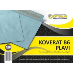 Koverat b6 plavi 1/100 samolepiv *sr ( 56 )