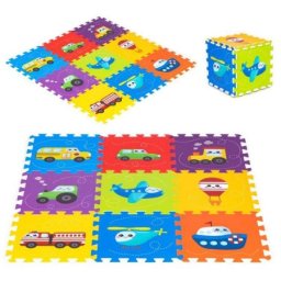 Ecotoys Podloga za igru puzzle vehicles 9 elemenata 86x86cm iplay ( 0392 )
