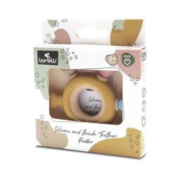 Lorelli silikonsko drvena glodalica za bebe rudder - natural yellow ( 10210900001 )