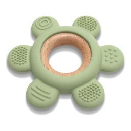 Lorelli silikonsko drvena glodalica za bebe flower - fresh green ( 10210890004 )