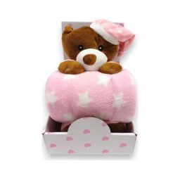 Bbo b200003 set igračka + ćebence sleeping bear - pink ( B200003-3 )