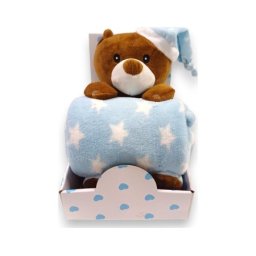 Bbo b200003 set igračka + ćebence sleeping bear - blue ( B200003-4 )