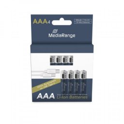 MEDIARANGE GERMANY AAA 1.5V LI-ION 4KOM-RECHARG-500MAH-MRBAT160-USB-C