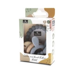 LORELLI SILIKONSKO DRVENA GLODALICA ZA BEBE RABBIT NATURAL - GREY