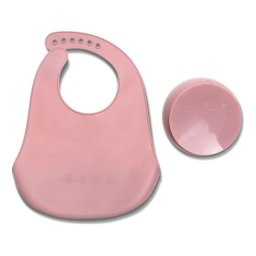 LORELLI SILIKONSKI SET ZA HRANJENJE (2kom) NATURAL - DEEP PINK
