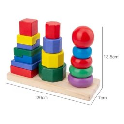 BBO DRVENA IGRACKA SET PUZLE - GEOMETRIJSKI OBLICI (24m+)
