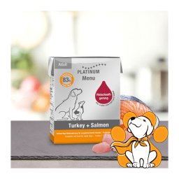 Platinum Menu Turkey & Salmon 375g, Idealna Vlažna Hrana za Odrasle Pse