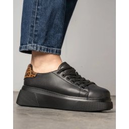 Ženske patike na debelom đonu P395 crne