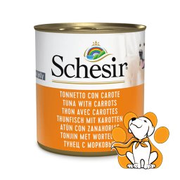 Schesir Dog Tuna With Carrots 285g, Vlažna Hrana Sa Tunom i Šargarepom