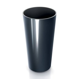 Saksija visoka sjajna sa uloškom - antracit S433 / 20×39 cm