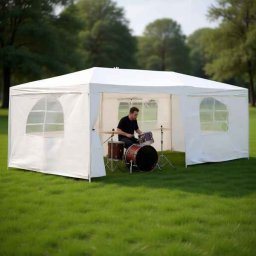 Baštenski paviljon Gazebo 3 x 6 m beli sa 6 bočnih strana