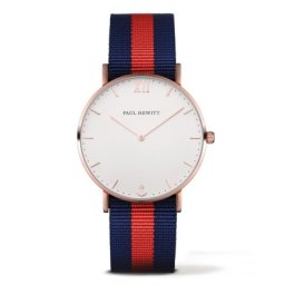 Paul hewitt sailor line beli roze zlatni ručni sat sa plavo crvenim nato kaišem ( ph-sa-r-st-w-nr-20 )