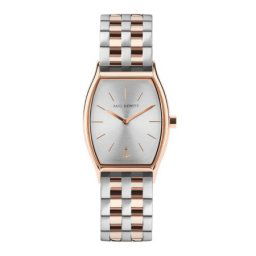 Paul hewitt modern edge line silver sunray kvadratni srebrni roze zlatni ručni sat sa bikolor metalnim kaišem ( ph-t-r-ss-43s )