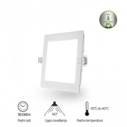 LED UGRADNI PANEL 3W CW 6500K KVADRAT BBLINK
