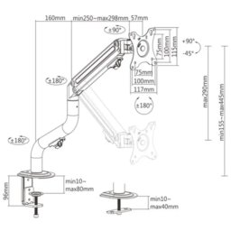 MA-DA1-02 Gembird Podesivi stoni drzac za monitor,tilt, 17-32 max.8kg (alt.MA-DA1-05) FO
