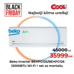 Beko inverter klima BEHPG125/BEHPG126 12000bty Wi fI +set za montazu
