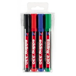 Marker permanent E-330 1-5mm, kosi vrh, set 1/4