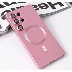 Futrola Magsafe Chrome za Samsung Galaxy S25 Ultra roze