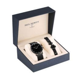 Paul hewitt set perfect match sailor line black sunray crni rucni sat i phrep crna tekstilna narukvica ( ph-pm-4-m )