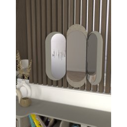 Roi zidno ogledalo sivo-textile ( 0000440 )