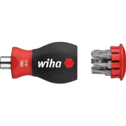Wiha 10386 Stubby odvijač za bitove + 6 bitova u dršci, 1/4" ( W 10386 )
