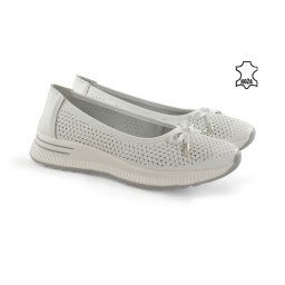 Kožne ženske espadrile 4135BL bele