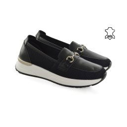 Kožne ženske espadrile 4158CR crne