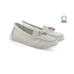 Kožne ženske espadrile 5372BL bele
