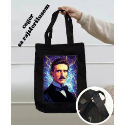 Nikola Tesla сrni ceger torba sa rajsferšlusom i unutrašnjim džepom