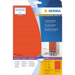 Herma etikete 192x38, za uski registrator A4/7 1/20 crve ( 02H5092 )