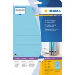 Herma etikete 192x38, za uski registrator A4/7 1/20 plav ( 02H5093 )