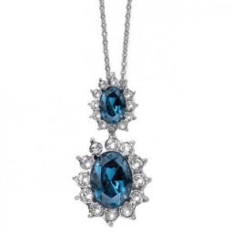 Ženski oliver weber princess montana lančić sa swarovski plavim kristalom ( 12079.207 )
