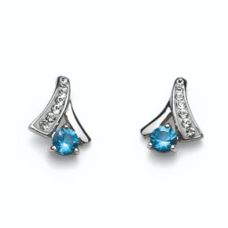 Ženske oliver weber nice 925ag blue zircon mindjuše sa swarovski kristalima ( 62042.blu )