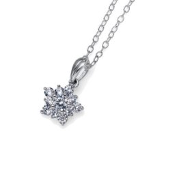 Oliver Weber subtle 925ag crystal srebrni lančić sa belim swarovski kristalnim priveskom ( 61137r )