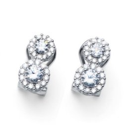 Oliver Weber best double 925ag zircon mindjuše sa swarovski kristalima ( 62136 )