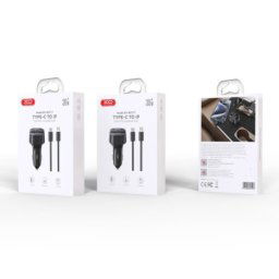 XO transmitter FM Bluetooth MP3 auto punjač 30W BLACK + kabl za telefon USB-C - USB-C ( GSM184876 )
