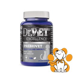 Dr VET Prebiovet 100 Tableta, Dodatak u Ishrani Pasa i Mačaka, Poboljšava Apetit