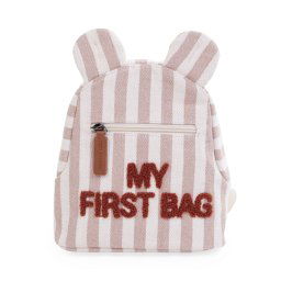 MY FIRST BAG STRIPES - NUDE/TERRACOTTA