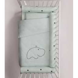 Bebi posteljina sa ogradicom od pamucnog satena ( 588-mint )