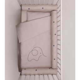 Bebi posteljina sa ogradicom od pamucnog satena ( 588-pesak )