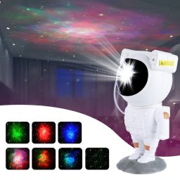 LED LAMPA ASTRONAUT ZVEZDANO NEBO SA NEBULA PROJEKTOROM I DALJINSKIM NLA7017